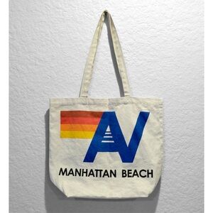 Aviator Nation Tote Bag Manhattan Beach 14.5”x17” Cotton Multicolored
